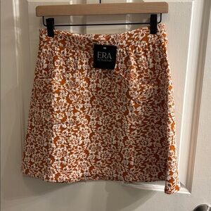Modcloth Orange and White Floral Skirt